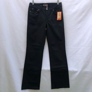 Faded Glory Twill Black Straight Legs Pants Size 6